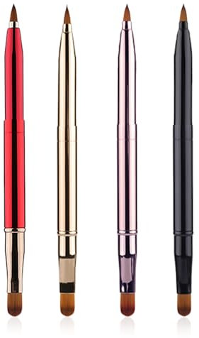4 Pièces Brosse À Lèvres Télescopiques, Pinceau À Lèvres À Double Tête, Pinceau De Maquillage, Brosse À Lèvres Portable, Outil De Maquillage, Applicateur De Rouge À Lèvres.