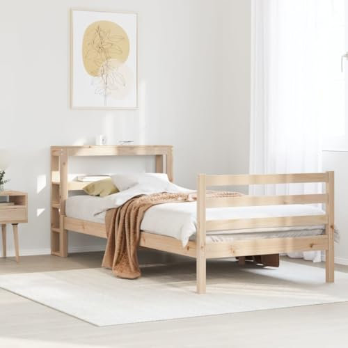WKIEQACO Betten & Zubehör - Bett & Rahmen - Bettgestell ohne Matratze 90 x 190 cm Einzelbett Kiefer massiv