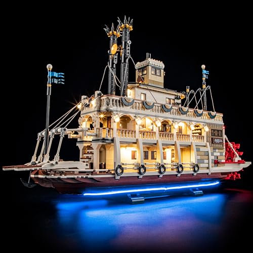 YEABRICKS LED Licht für 21356 Ideas Flussraddampfer Bausteine Modell (Bausteine Set Nicht enthalten)