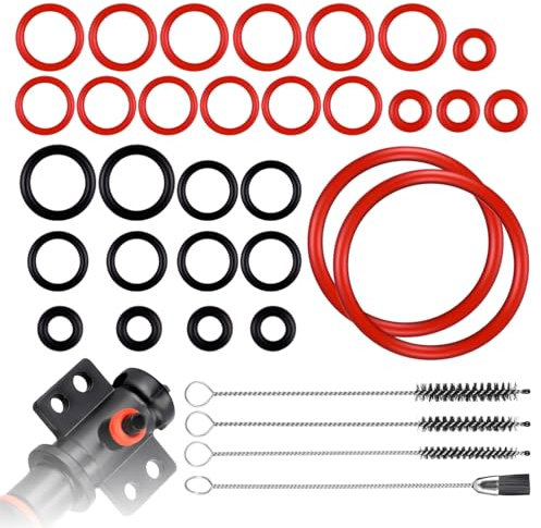 Pack of 30 Sealing Rings, O Ring Assortment Sealing Ring for Saeco Philips Fully Automatic Coffee Machine Replacement Parts, Cleaning Brush Set Included, Compatible with Support Valve Steam Valve