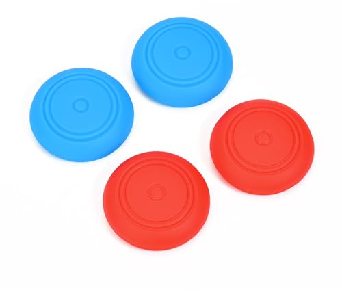 DLseego Joystick Kappen Kompatibel mit Switch 2, 4PCS Weiches Anti-Rutsch Joystick SilikonAbdeckungen Analog Stick Schutz Kappen für Switch 2/ PS4/ PS5/ für Xbox,Rot+Blau