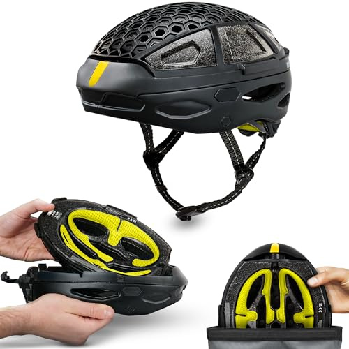 Newlane Foldable Bike Helmet | Compact & Safety-Certified Foldable Helmet | Adjustable & Breathable | Commuter Cycle Helmet for Men & Women | Easy-Fit Packable Bike Helmet