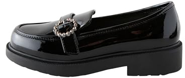 NEXT Äldre flickor Skolloafers med diamantbrosch