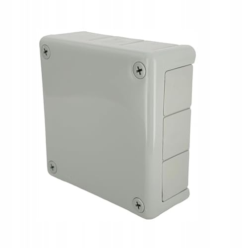 EDO Aufputz-Abzweigdose IP55 Wasserfest 118x118x46 mm Grau, 12-Einführungen, Halogenfrei – Verteilerdose/Anschlussdose mit Gummitüllen und Schraubverschluss für Innen- und Außenbereich