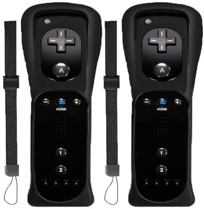 Goldtree Wii Remote Controller 2 PACK Compatible with Wii U Console (Black and Black)