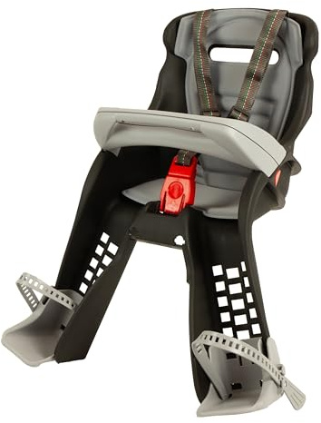 OKBABY Orion - Seggiolino Anteriore per Bambini, Sicurezza in Bicicletta dai 7/8 Mesi (15 kg) - Nero/Grigio