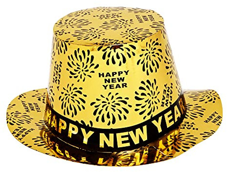 W WIDMANN MILANO Party Fashion - Partyhut Happy New Year Silber, 1 Stück, Frohes neues Jahr, Silvester, Neujahr, Jahreswechsel