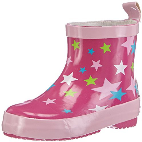 Playshoes Stivali In Gomma A Semialbero, Stivali In Gomma A Semialbero Unisex - Bambini e ragazzi, Stelle Rosa, 19 EU