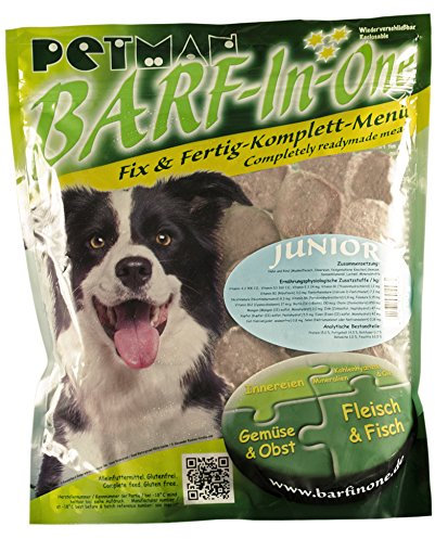 petman Barf-in-One Junior, 25 x 750g-Beutel, Tiefkühlfutter, gesunde, natürliche Ernährung für Hunde, Hundefutter, Barf, B.A.R.F.