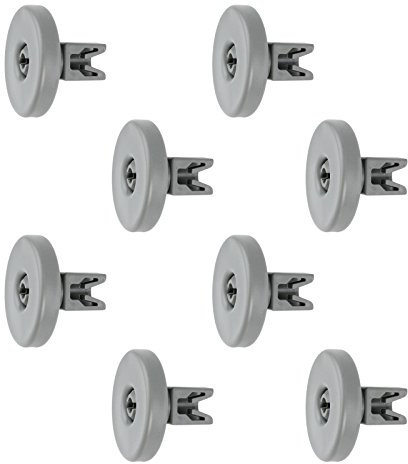 SPARES2GO Lot de 8 roulettes pour panier de lave-vaisselle Whirlpool, taille L