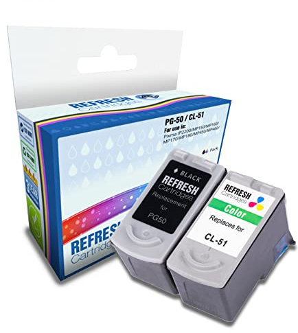 Refresh Cartridges Remanufactured Ink Cartridge Replacement for Canon PG-50 / CL-51 (Multi-Colour)