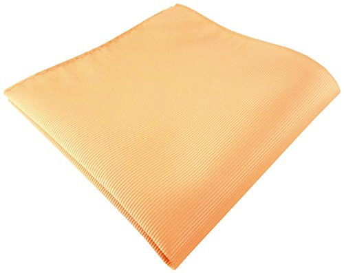 TigerTie Einstecktuch in lachs orange einfarbig Uni Rips gemustert