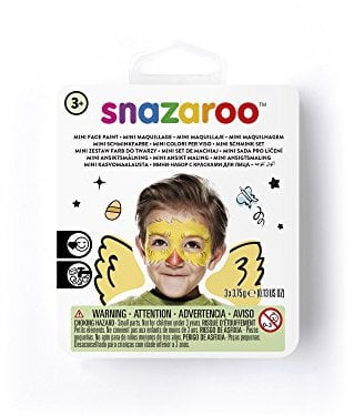 Snazaroo 1172083 Kinderschminke Mini Set Huhn, 3 Schminkfarben, Farben: Gelb, Schwarz, Rot, 1 Pinsel, 1 Schwämmchen, 38