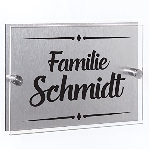 Wandkings Hausnummernschilder verschiedene Motive - Eleganz in Schwarz Matt - Name