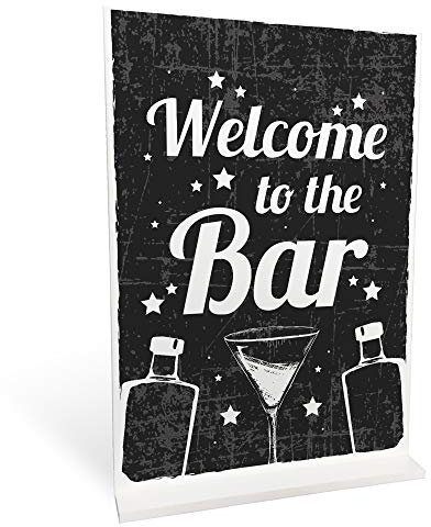 RED OCEAN Welcome Bar Signs And Plaques Standing Plaque Alcohol GIN VODKA Cocktail Pub Sign For Home Bar