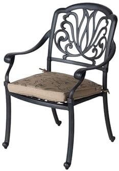 Hartman Amalfi Diningsessel, Bronze, Alu-Guss, inkl. Wendekissen, Gartensessel, Garten-Stuhl mit Auflagen, Balkonstuhl Garten-Stuhl