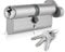 XFORT : SERRURE à CYLINDRE EUROPÉEN 40/50T CHROMÉE (90MM), SERRURE à BARILLET pour PORTE EUROPÉENNE avec 3 CLÉS, SERRURE de PORTE ANTI-CHOC, ANTI-PERÇAGE, ANTI-CROCHETAGE avec CLÉ.