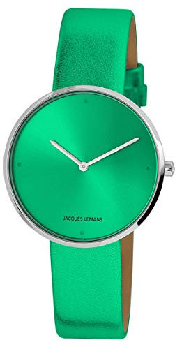 JACQUES LEMANS Damenuhr Design Collection Lederband massiv Edelstahl 1-2056D