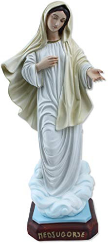 Proposte Religiose Madonna von Medjugorje aus Kunstharz, Höhe 40 cm, handbemalt.