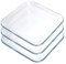 FOYO Lot de 3 assiettes à toast carrées transparentes en verre trempé de 17,8 cm