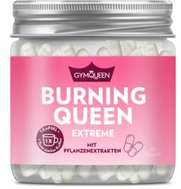 GymQueen Burning Queen Extreme 60 Kapseln, mit 121mg Koffein pro Tagesdosis, enthält Garcinia Cambogia-, Guarana- und Grünen Kaffee-Extrakt sowie Aminosäuren für den extra Koffein-Boost