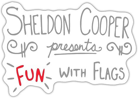 Spreadshirt The Big Bang Theory Fun with Flags Sticker, 10 x 10 cm, White Matte