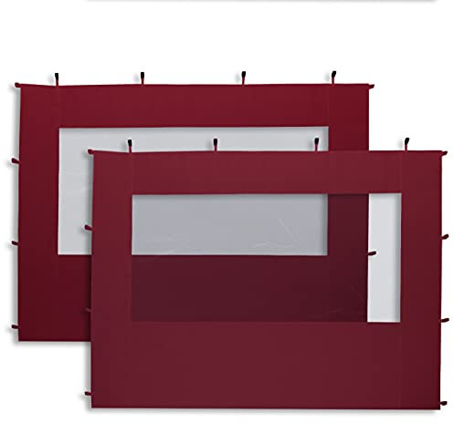 TOOLPORT 2 Seitenteile Seitenwände Seitenplanen Ersatzwände mit Panorama Fenster Falt Pavillon Faltpavillon Zelt dunkelrot