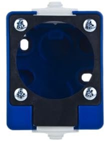 1-Phasen-Steckdose mit Flansch 50x50mm blau 106-0h Zange 5907711106791