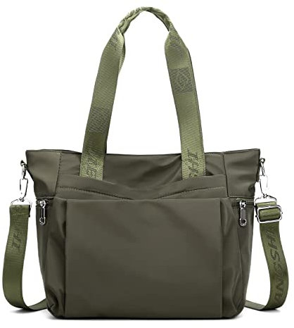 DIRRONA Mode Damen Umhängetasche Multi Pocket Multi Fach Crossbody Bag Groß Beiläufig Umhängetasche Aus Wasserdicht Nylon Reisen Schule Täglicher Gebrauch Damentasche Grün