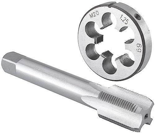 Burkit M20 x 1,25 Gewindebohrer und Schneideisen Set, M20 x 1,25 Maschinengewindebohrer und runde Schneideisen Rechtshänder