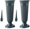 Milageto Vaso per Cimitero con Palo & Base - Decorazione per Tomba Staccabile, Commemorativo per Fiori - Verde Scuro