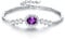 JIANGXIN 925 Sterling Silber Armbänder Damen Verstellbar Funkeln Birthstone Prinzessin Diana Armband Frauen Schmuck Geschenke für Mama Frau Mädchen mit exquisiter Geschenkbeutel (Amethyst)
