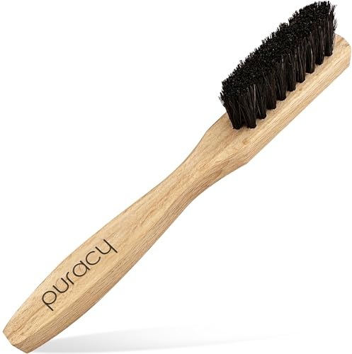 Puracy Laundry Stain Remover Brush for Tough, Deep, and Aged Clothing Stains, with Genuine Horsehair Bristles for Safe and Effective Stain and Odor Elimination