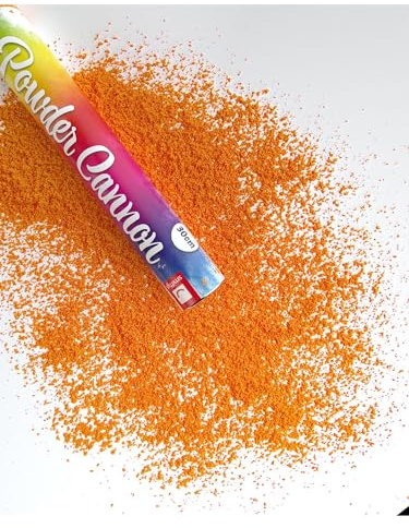 Smiffys 30cm Powder Cannon, Orange, DB of 12 Non Toxic, Party & Carnival Fancy Dress, Adult Dress Up Party Goods