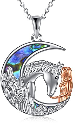 YAFEINI Pferd Kette für Mädchen 925 Sterling Silber Pferd Anhänger Halskette Pferd Schmuck Geschenk für Damen Freund (Pferd Halskette)