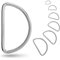 D-Ringe aus Metall, 12 Stück, für 32 mm breite Gurtbänder, Silber-farben, 3,5 mm starker Ring, nicht verschweißte D Ring Öffnung, halbrunder Metallring aus vernickeltem Stahl, DRing Schnalle DIY, Gurt