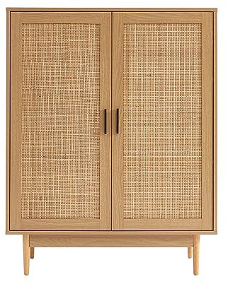 BAÏTA Amana Aparador Alto, Madera de ingeniería, Efecto Roble Claro, H115cm