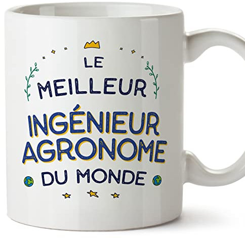 MUGFFINS Tazas para INGENIERO AGRÓNOMO hombre - En Francés - Meilleur du Monde - 11 oz / 330 ml - Regalo original y divertido