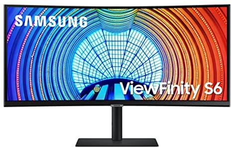 SAMSUNG Viewfinity S65UA Series 34-Inch Ultrawide QHD Curved Monitor, 100Hz, USB-C, HDR10 (1 Billion Colors), Height Adjustable Stand, TUV-certified Intelligent Eye Care (LS34A654UBNXGO),Black