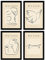 Nacnic Set mit 4 Illustrationen von Picasso Peace, Einzelstrich im Galerie-Stil, Gemälde für die Innendekoration, A4, mit schwarzem Rahmen.