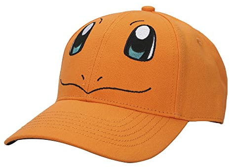Pokemon Charmander Big Face Herren Orange Baseball Cap, Orange/Abendrot im Zickzackmuster (Sunset Chevron), Einheitsgröße