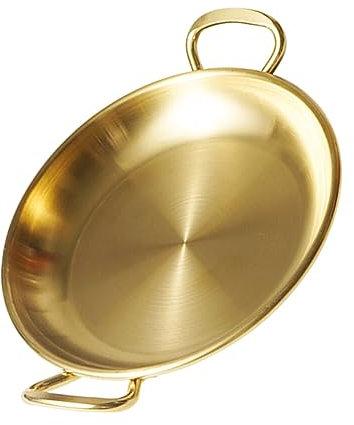 Luxshiny Amphora Snackteller Metallplatte Camping Teller Meeresfrüchtepfanne Paella-kocher Pizzablech Aus Metall Spanische Paella-pfanne Kleine Werkzeuge Kleinkind Obst Rostfreier Stahl