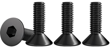 Drenky Viti Testa Svasata M5 Viti A Testa Svasata con Esagono DIN 7991 / ISO 10642 Bullone Meccanico Nero in Acciaio Inox A2 V2A Viti Antiruggine Filettatura Completa (25 pezzi, M5 x 10 mm)