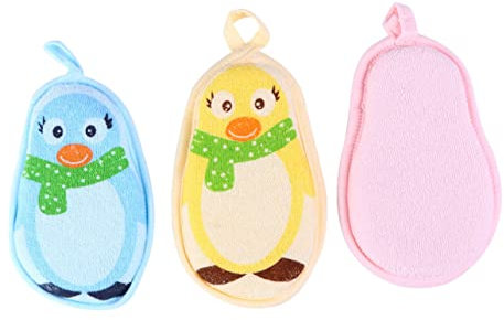 Abaodam 3stücke Badetuch Aus Entzückendem Cartoon-design Peeling-schwamm Für Jungen Und Mädchen Duschschwamm Zum Peelen Massieren Und Reinigen