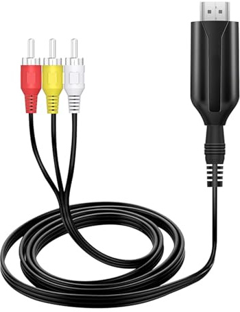 Zunate HDMI auf Adapter, Konverter Audio Video Composite HDMI auf AV für 360, für IOS TV, TV Stick, TV Box, DVD Ect
