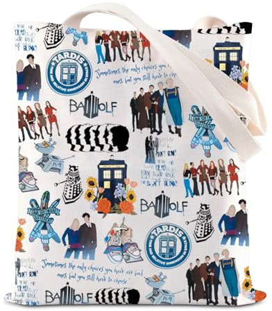 Filminspiriertes Geschenk, blaue Polizeibox, Geschenk, Arzt, Einkaufstasche, David Tennant Geschenk, weiß, Tragetasche