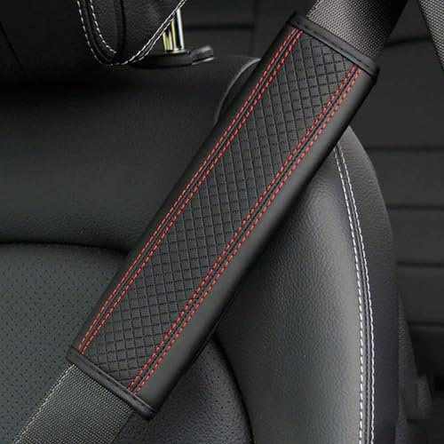 USSAY 2 Stück Auto Leder Gurtpolster für Skoda Superb Fabia Octavia MK1 MK2 MK3 Octavia Kodiaq Weiches Langlebig Sicherheitsgurtbezug Schulterschoner Auto-Innenzubehör,C