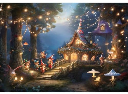 TWYYDP 520 Teile Puzzle für Erwachsene und Kinder ab 14 Jahren,Baumhaus-Elfen-Fantasie Puzzle,Holzpuzzles als Wanddekoration