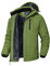 Rdruko Skijacke Herren Winterjacke Snowboardjacke Warme Fleece GefüTtert Winter Jacke Wasserdicht Funktionsjacke Männer Outdoor Wanderjacke mit Kapuze-Grün XL