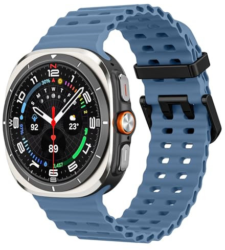 MoKo Cinturino Sportivo Compatibile con Samsung Galaxy Watch Ultra 47mm (2025/2024) per Uomo Donna, Cinturino di Ricambio in Silicone Morbido e Traspirante per Galaxy Watch 7 Ultra, Blu